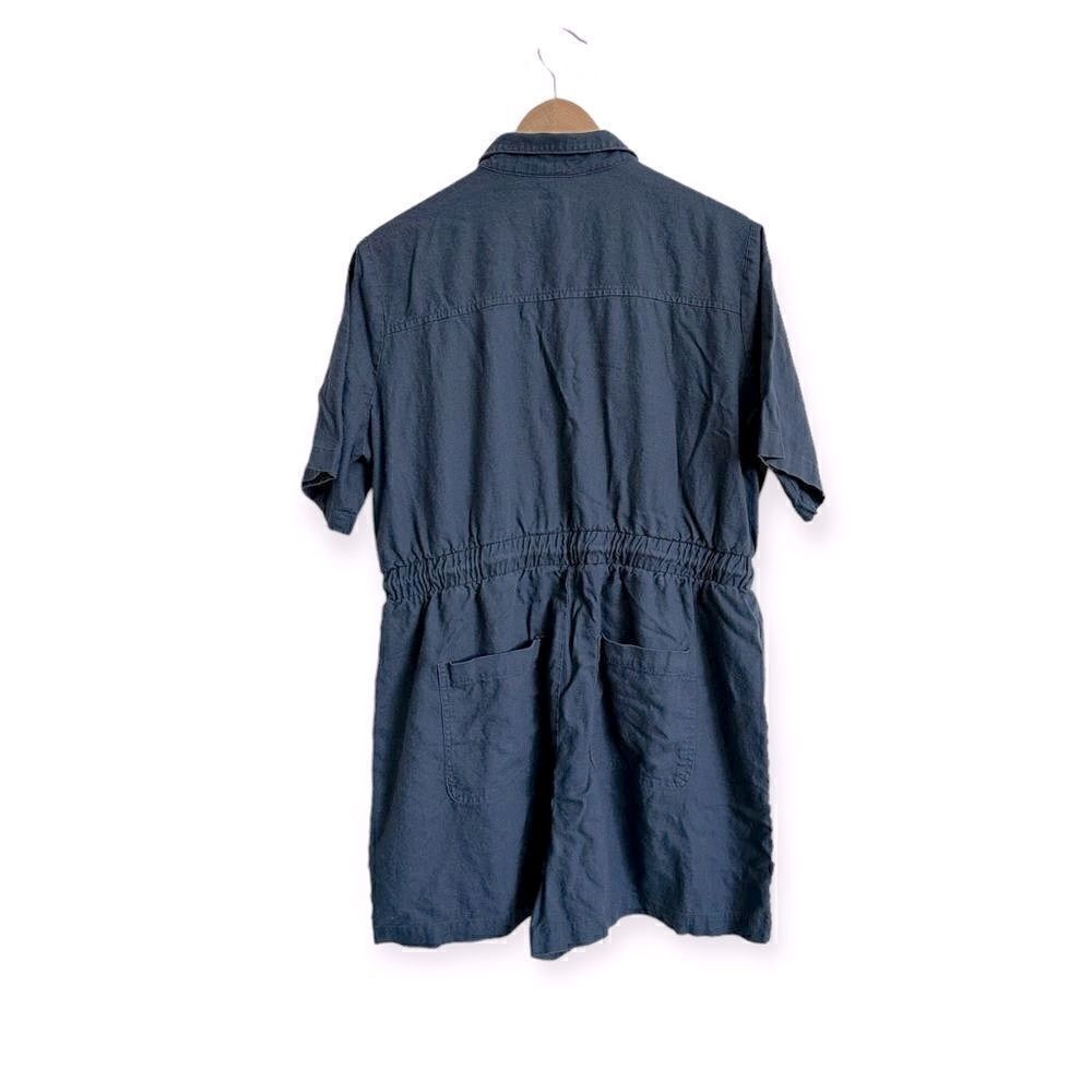Universal Thread Blue Button Down Romper - Picture 3 of 5
